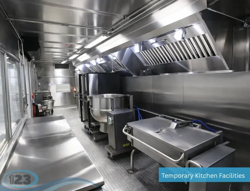 Mobile commercial kitchen facility rental exterior for institutional and commercial foodservice continuity